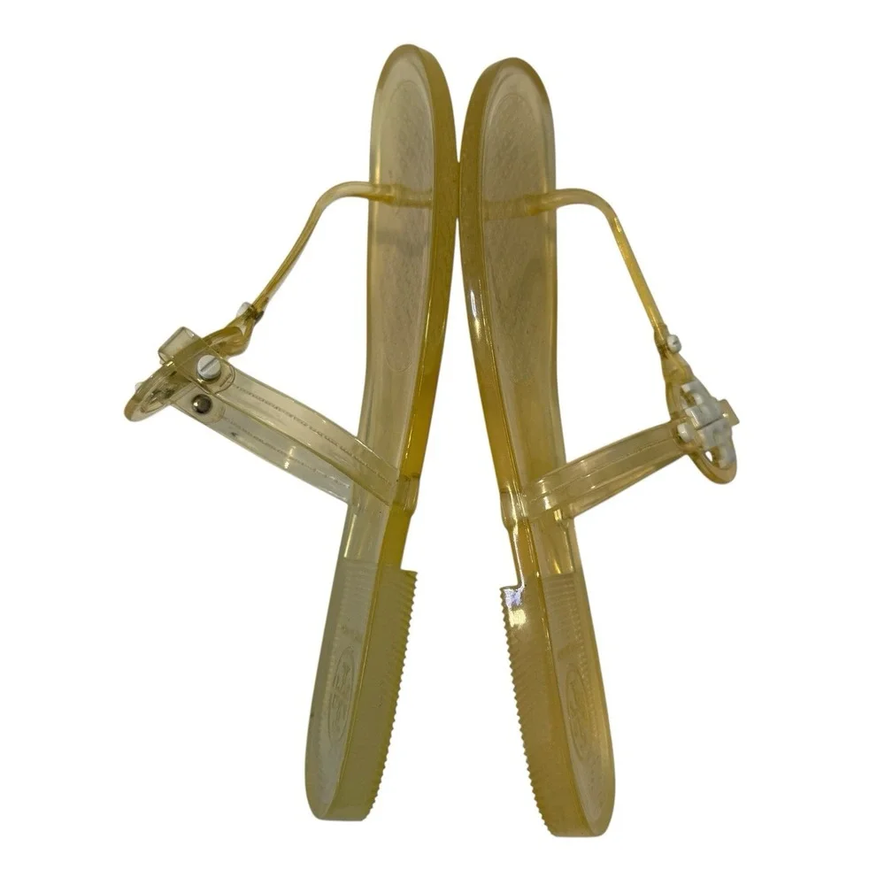 Tory Burch Mini Miller‎ Thong Sandals Clear Yellow Jelly Flip Flops Size 6  S3